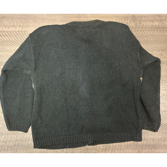 Vtg thanksgiving sweater Knit Cardigan Womens small Fall holiday leaves Granny - Picture 5 of 6